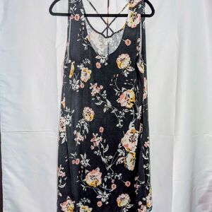 Maurices- Gray Floral Midi Dress